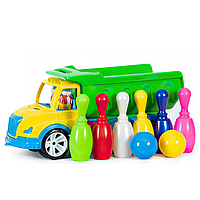 Дитяча іграшковий набір спецтехніка машина "Самоскид Mati" з кеглями BAMSIC 009/11 (3), в сітці