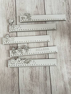 📏 Іменна лінійка з космічним дизайном — 20 см, деревʼяна