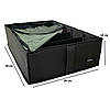Текстильний кофр для зберігання речей на 4 відділу 50*35*14 см ORGANIZE (чорний), фото 5