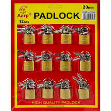 Набір навісних замків 12 шт, 20 мм на блістері AP12-20 MZOPT