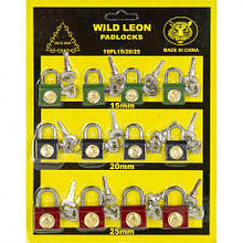 Набір навісних замків 12 шт,(15мм, 20мм,25мм) на блістері HCS-12 MZOPT