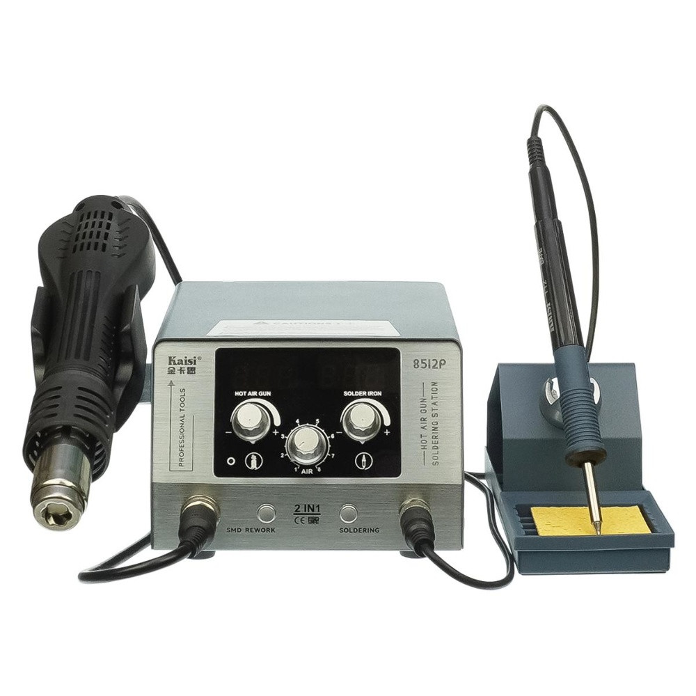 Паяльна станція прецизійна Kaisi 8512P, фен, паяльник T12, цифрова індикація, фото 1