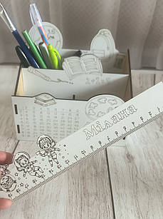 📐 Набір “Шкільний органайзер + лінійка з іменем”