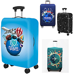 Чохол накидка на валізу для середнього розміру М еластичний захисний для подорожей