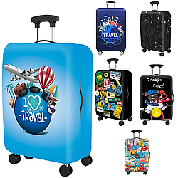 Чохол для валізи щільний з малюнком яскравий М середній