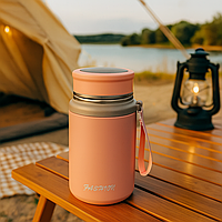 Умный термос 0.7 л с индикатором температуры 21.5 см нержавейка, бутылка с дисплеем датчиком для школы с ремешком