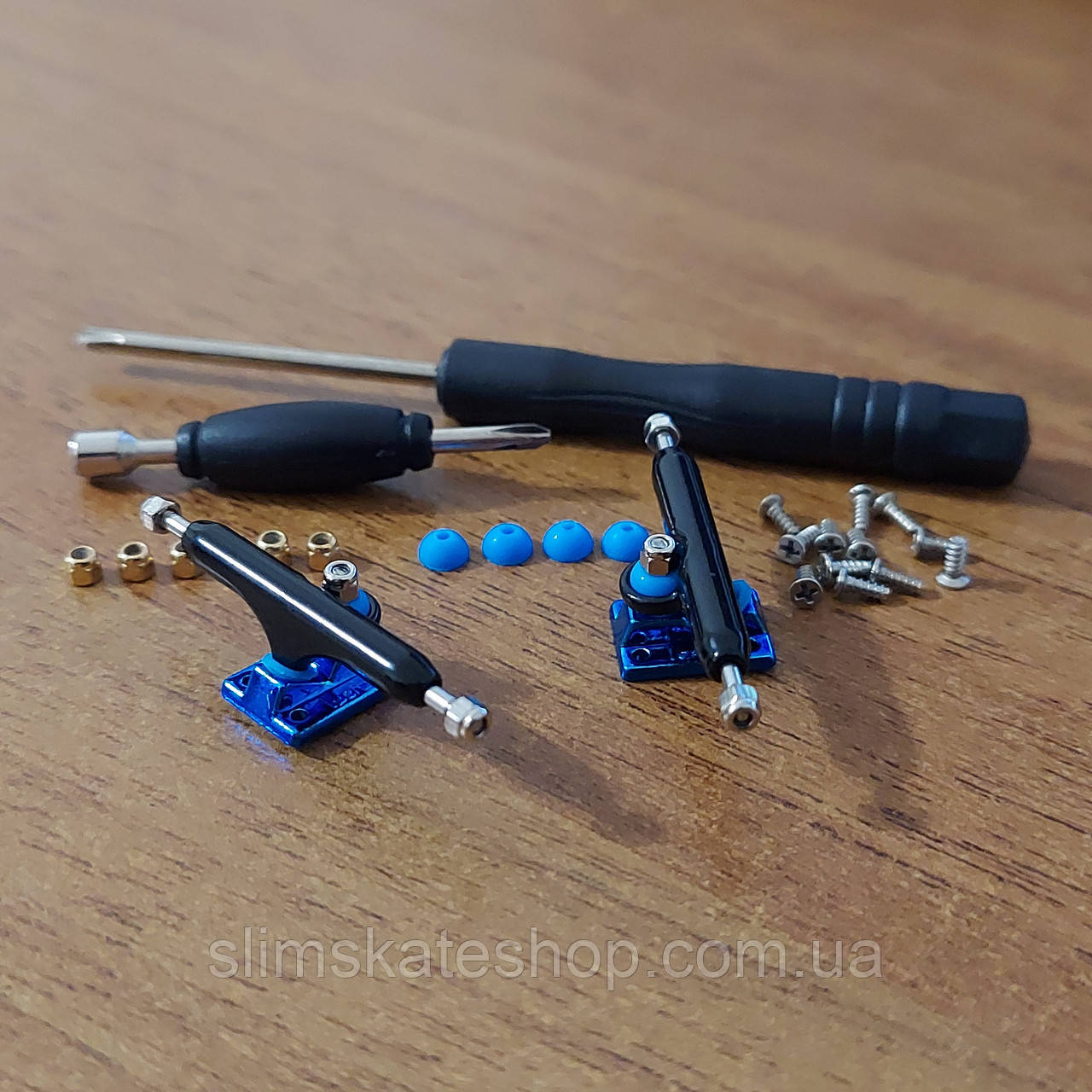 Підвіски для фінгерборду Slim Pro Black / Blue Trucks 3.0 - 34 мм, фото 1