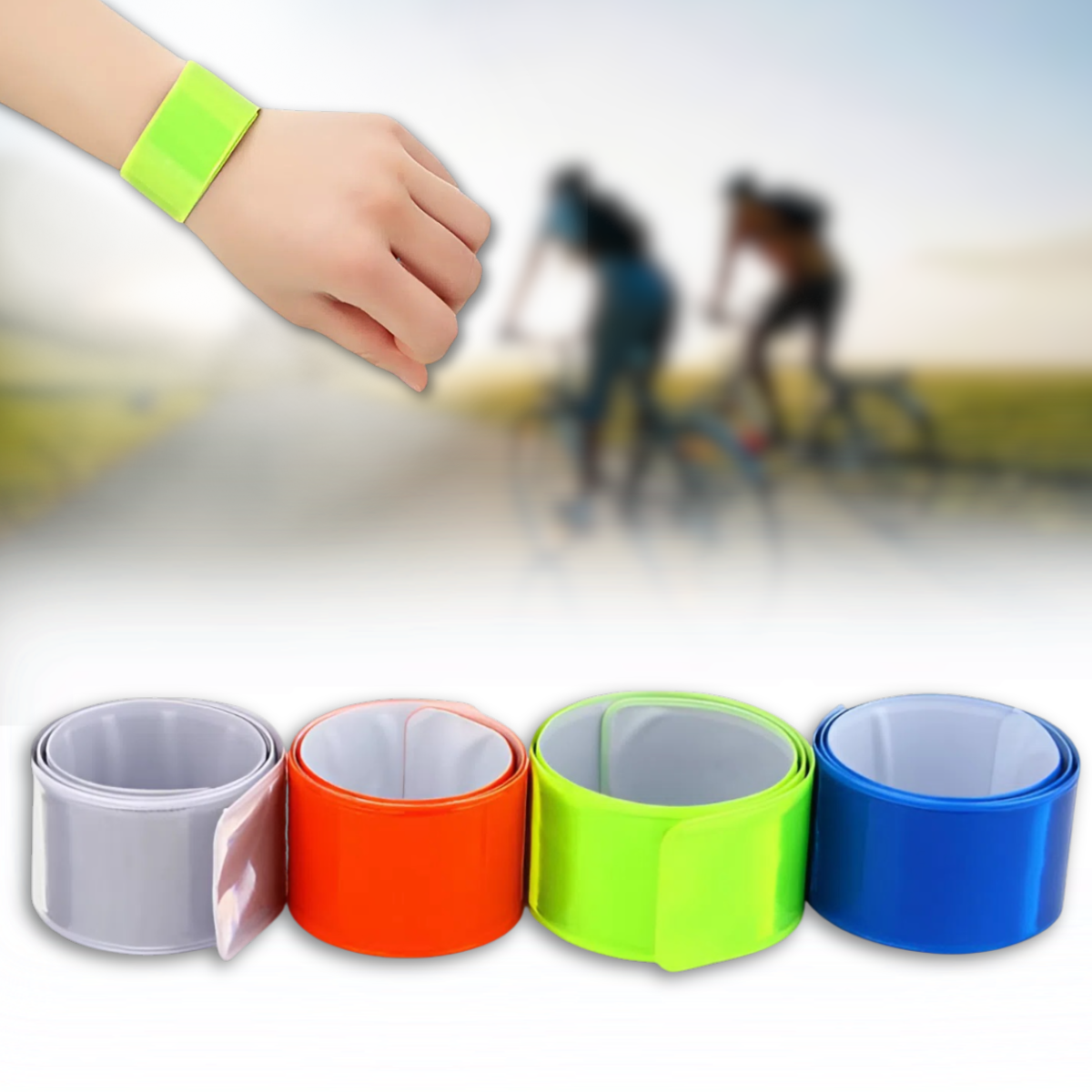 Набір світловідбивних браслетів 40х3 Самозачинний RG40 Упаковка 4 шт., фото 1