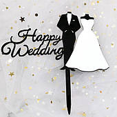 Пластиковий топер Happy Wedding