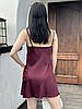 Жіноча коротка шовкова сукня комбінаця Бордовий, фото 2