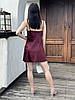 Жіноча коротка шовкова сукня комбінаця Бордовий, фото 6