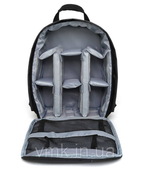 Фоторюкзак для камери з перегородками та передньою кишенею, 34×27.5×13 см, фото 1