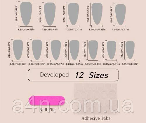 Накладные ногти - Интернет-магазин A4N Размеры накладных ногтей