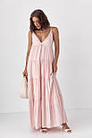 Вільний сарафан у смужку — рожевий колір, M/L (є розміри), фото 5