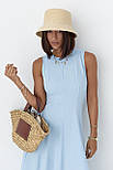 Сукня довжини міді без рукавів — блакитний колір, L (є розміри), фото 3