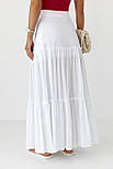 Довга спідниця з прикрасою з перлів — білий колір, M (є розміри), фото 2
