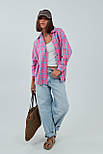 Жіноча картата сорочка з кишенею — рожевий колір, L (є розміри), фото 3
