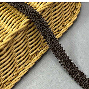 Тасьма косичка "Шубна" 1,5 см - коричневий