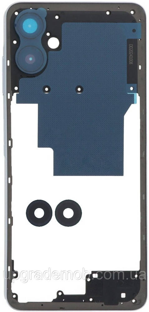 Рамка корпусу Samsung A065 Galaxy A06 біла + скло камери, фото 1
