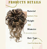 Резинка пучок для волосся – темно русявий з мілеруванням, фото 4