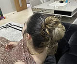 Резинка пучок для волосся – темно русявий з мілеруванням, фото 2