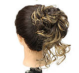 Резинка пучок для волосся – темно русявий з мілеруванням, фото 3