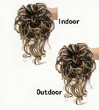 Резинка пучок для волосся – темно русявий з мілеруванням, фото 6