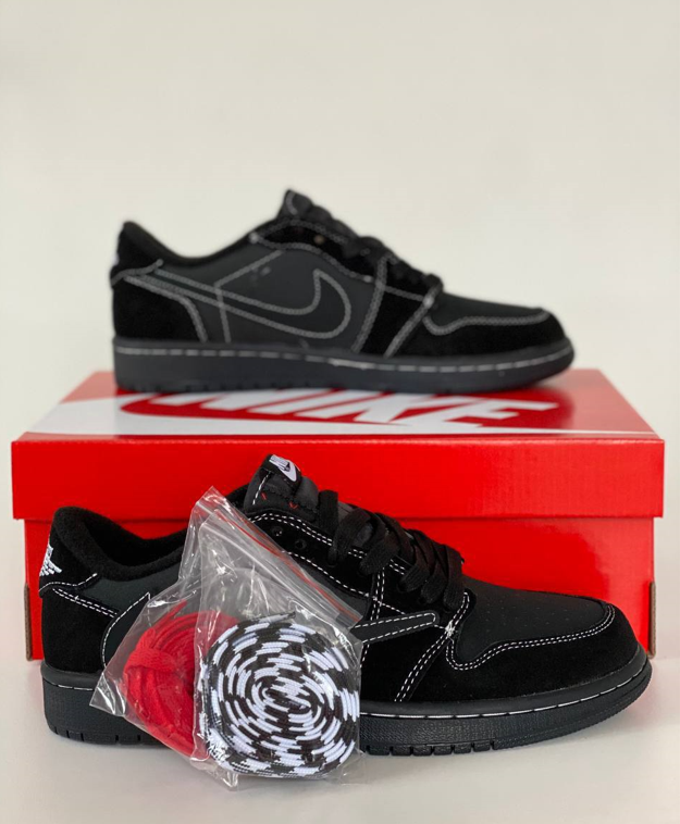 Чоловічі кросівки Nike Air Jordan Travis Scott black phantom Найк Джордан Тревіс Скот чорні, фото 1