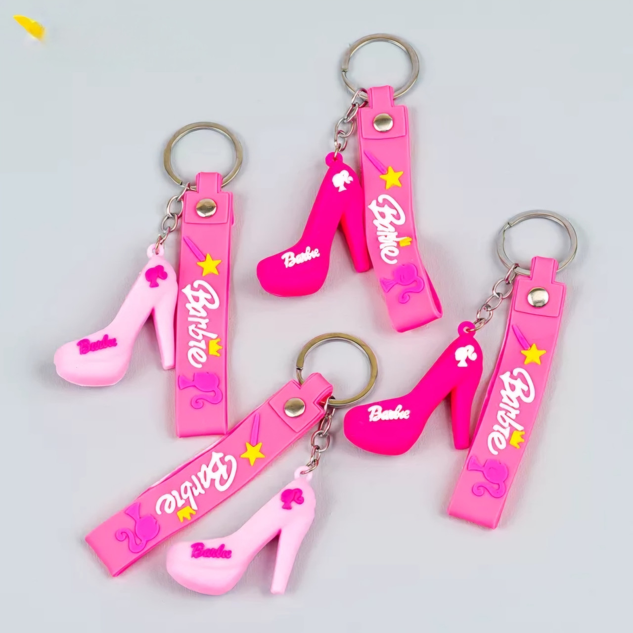 Гумові брелоки Туфелька Барбі для ключів, 12 шт упаковка, фото 1