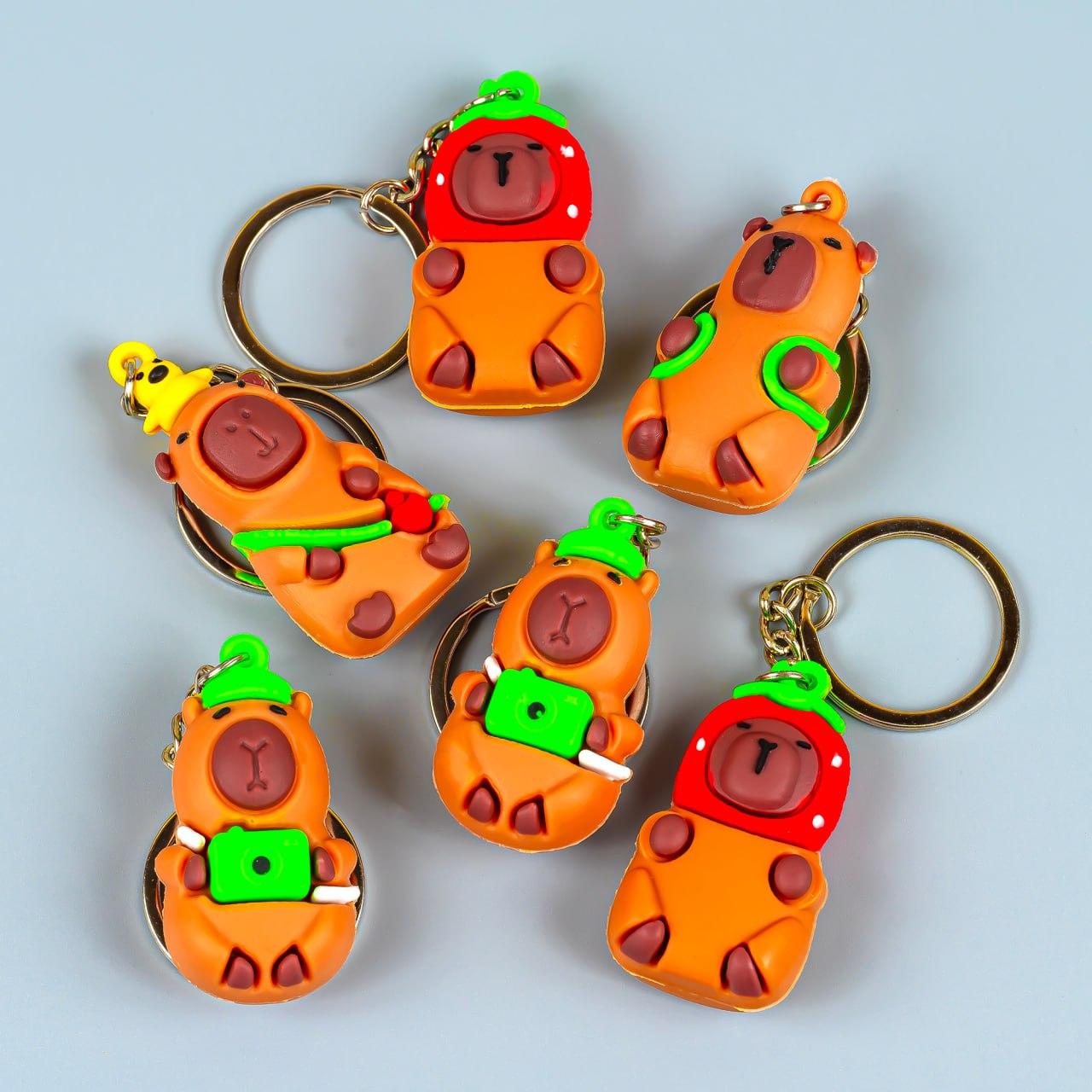 Гумові брелоки Капібара для ключів, 12 шт упаковка, фото 1