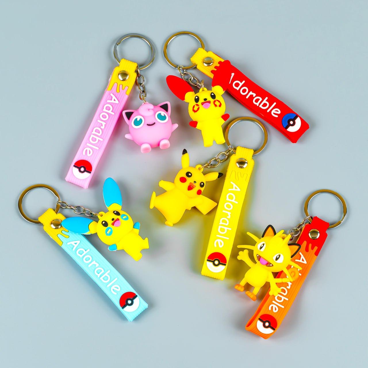 Гумові брелоки Пікачу для ключів, 12 шт упаковка, фото 1