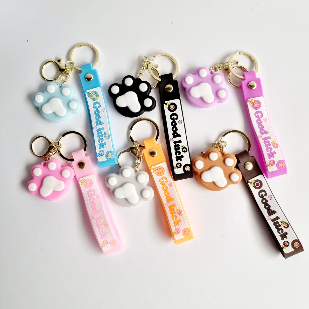 Гумові брелоки Лапки для ключів, 12 шт упаковка, фото 1