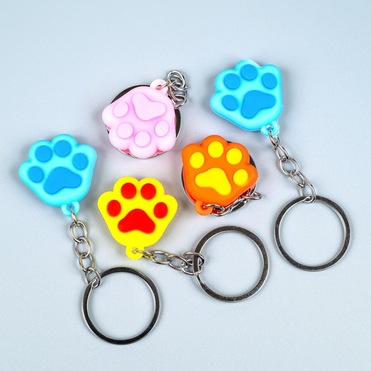 Гумові брелоки Лапки для ключів №4, 12 шт упаковка, фото 1