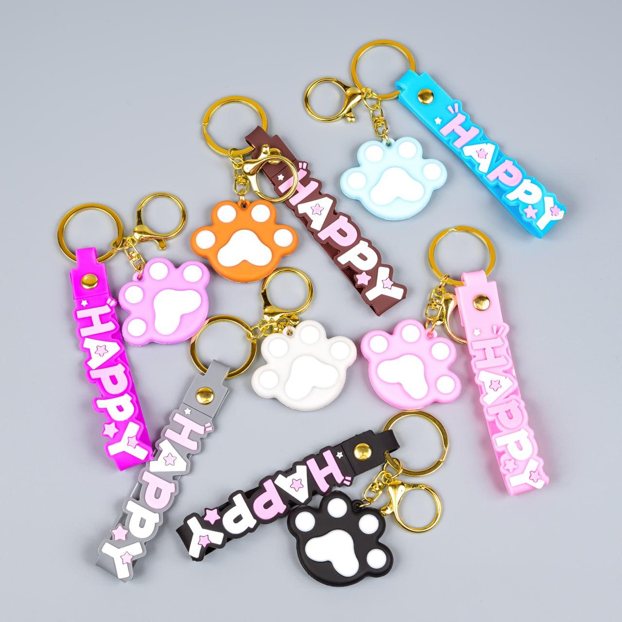 Гумові брелоки Лапки для ключів №5, 12 шт упаковка, фото 1