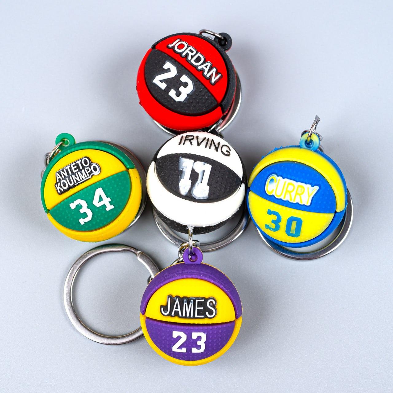 Гумові брелоки м'ячі Баскетбол для ключів, 12 шт упаковка, фото 1