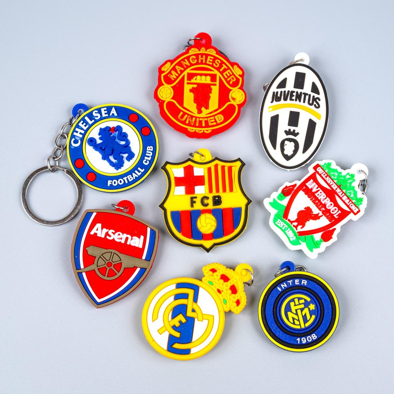 Гумові брелоки Емблеми Команд для ключів, 12 шт упаковка, фото 1