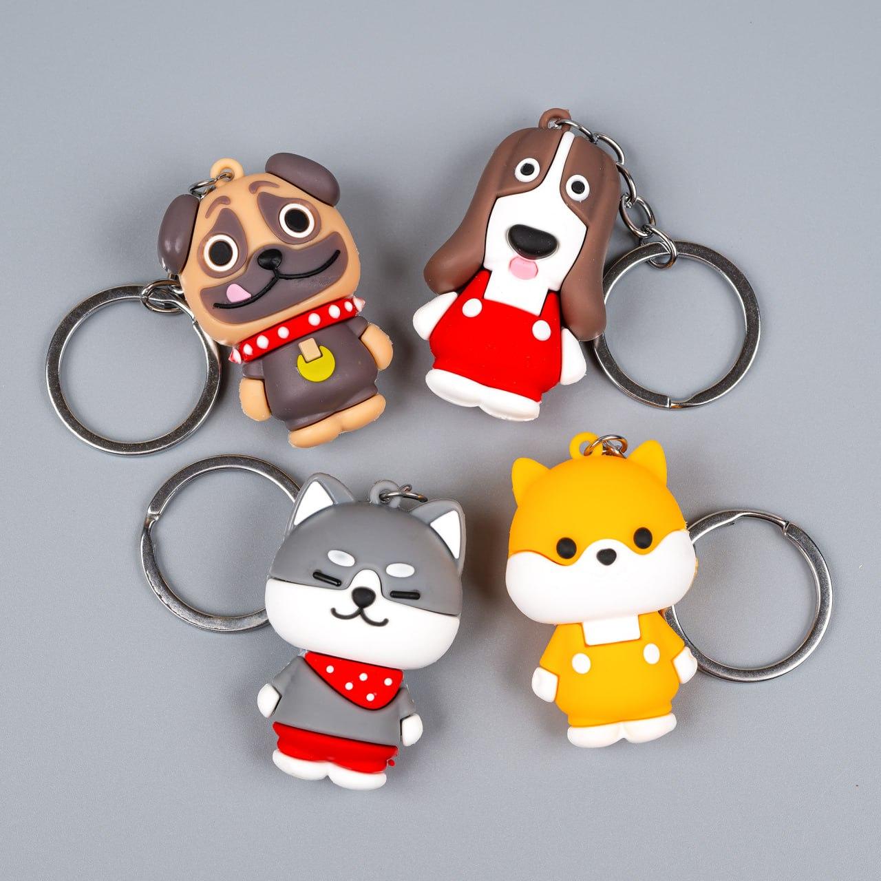 Гумовий брелок Собачки №2, 12 шт в упаковці, фото 1