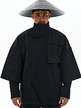 Кімоно з стрейч нейлону "Модака", чорного кольору, від бренду ТУР