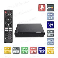 Смарт ТВ приставка Vontar RT-X2 4/32 Гб Android TV 14 Smart Box
