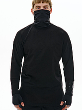 Чоловічий лонгслів чорний з принтом ТУР Амфібія розмір S,M,L,XL