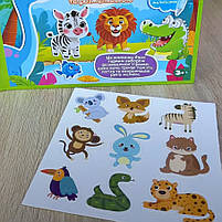 Книжка логічна WToys 10 ст тваринки картки на липучках сортер водна розмальовка маркер 23,5*22*1см (88384), фото 4