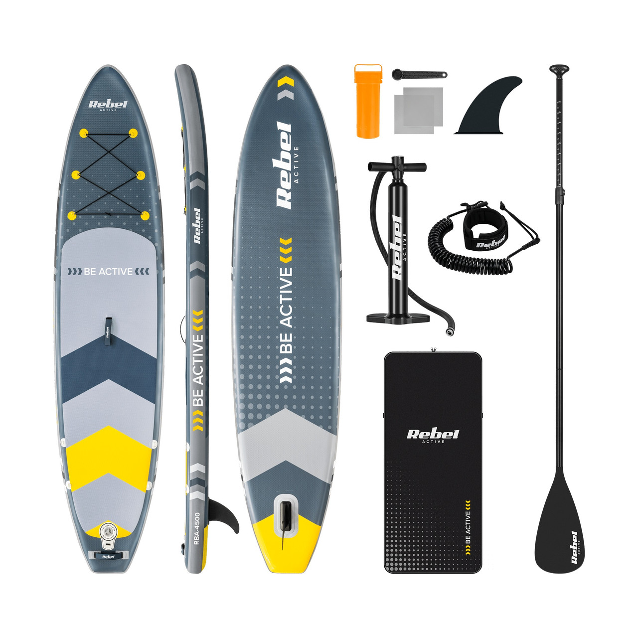 SUP дошка 350 см Rebel ACTIVE з аксесуарами сапборд 150 кг 350 x 81 х 15 см Grey
