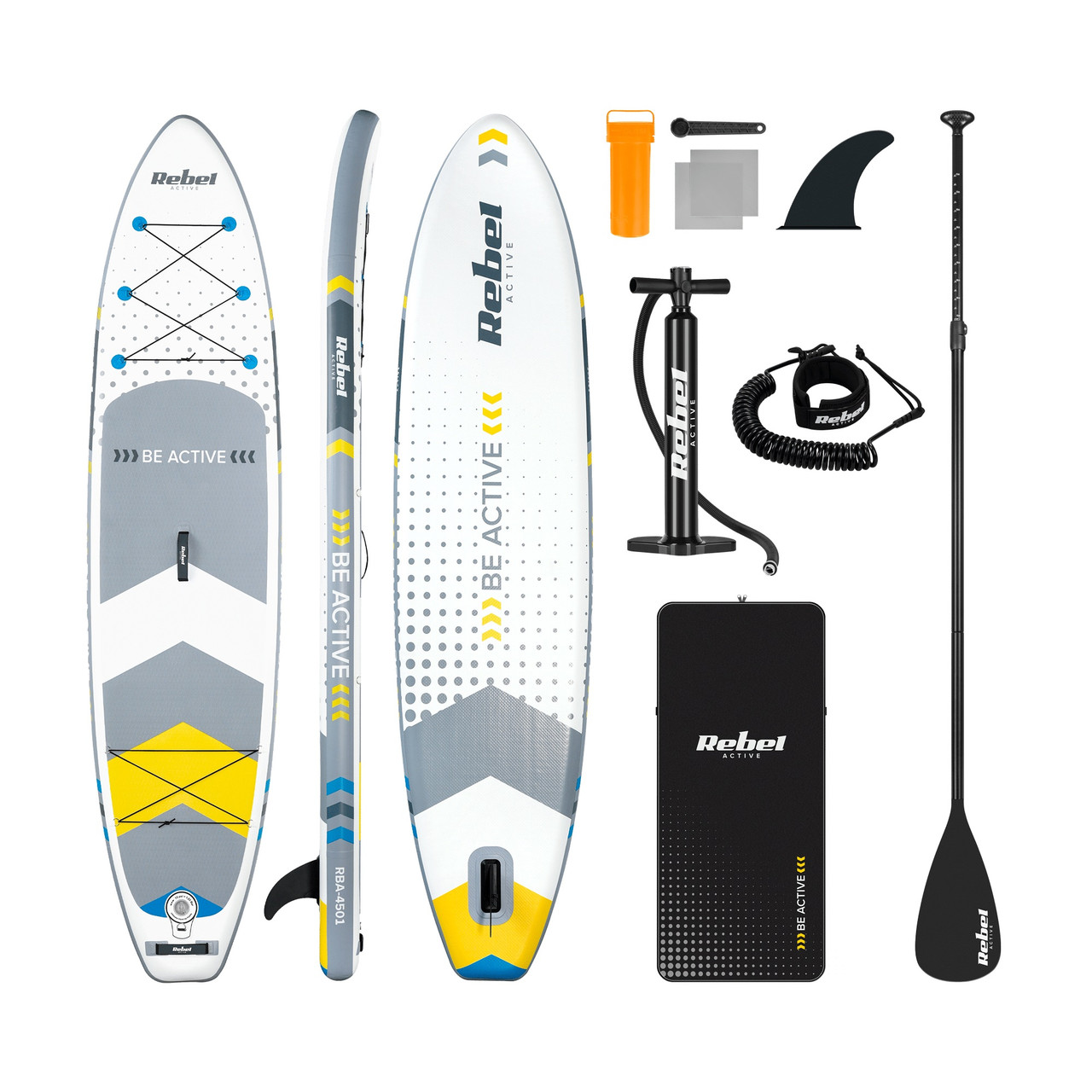 SUP дошка 350 см Rebel ACTIVE з аксесуарами сапборд 150 кг 350 x 81 х 15 см White