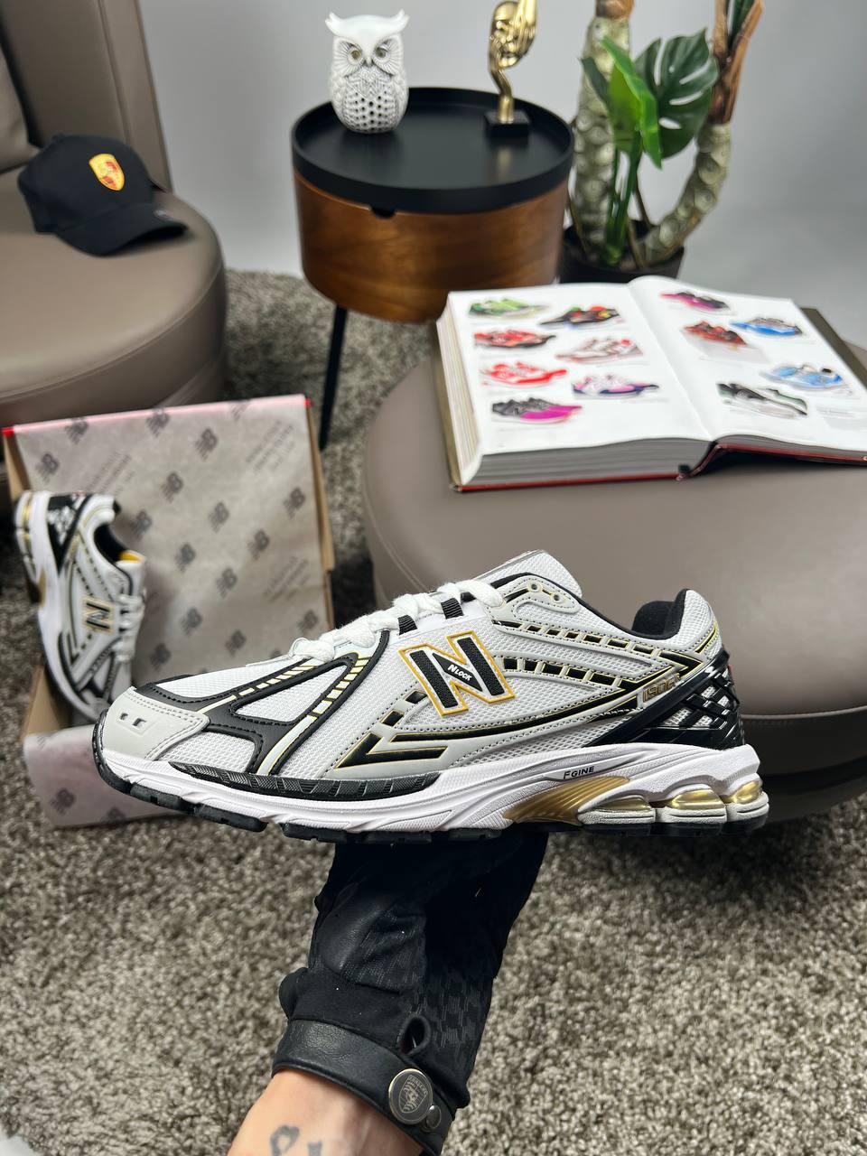Чоловічі кросівки шкіра текстиль New Balance 1906R White Black Gold, кеди Нью Беланс білі. Чоловіче взуття