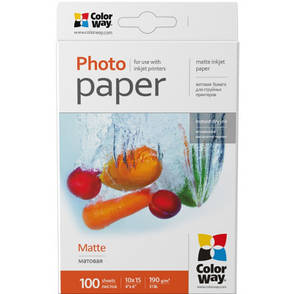 Фотопапір ColorWay 10x15 190г matte, 100с (PM1901004R), фото 1