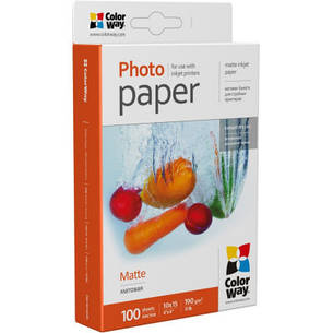 Фотопапір ColorWay 10x15 190г matte, 100с (PM1901004R), фото 2