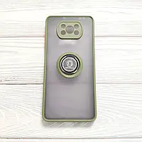 Чохол Armor Ring для Xiaomi Poco X3 / X3 Pro протиударний з кільцем Оливковий