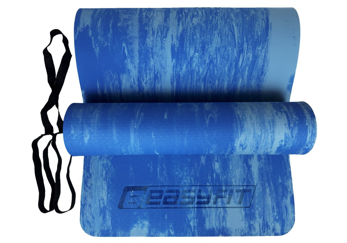 Килимок для йоги та фітнесу EasyFit EF-1911-Bl, протиковзкий, Синій, 183×61×0,8 см, s-EVA, легкий, фото 1