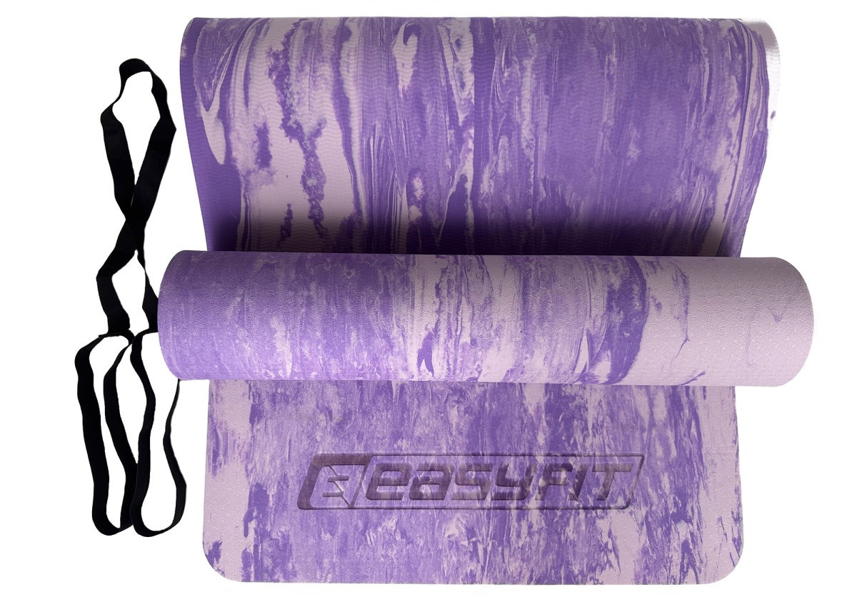 Килимок для йоги та фітнесу EasyFit EF-1911-V, протиковзкий, Фіолетовий, 183×61×0,8 см, s-EVA, легкий, фото 1