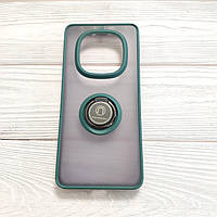 Чохол Armor Ring для Xiaomi Redmi Note 14 Pro 5G протиударний з кільцем Смарагдовий